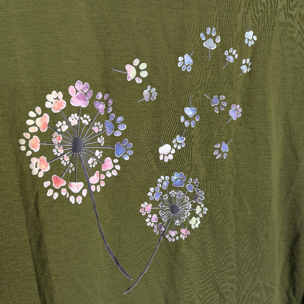 NWOT Olive Green Floral Women's Top Size XL - Picture 2 of 2